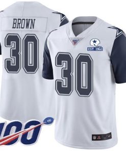 Nike Dallas Cowboys #30 Anthony Brown White Stitched With Established In 1960 Patch NFL Limited Rush 100th Season Jersey