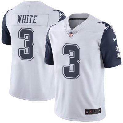 Nike Dallas Cowboys #3 Mike White White Stitched NFL Limited Rush Jersey