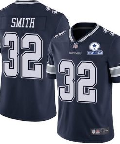 Nike Dallas Cowboys #32 Saivion Smith Navy Blue Team Color Stitched With Established In 1960 Patch NFL Vapor Untouchable Limited Jersey
