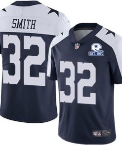 Nike Dallas Cowboys #32 Saivion Smith Navy Blue Thanksgiving Stitched With Established In 1960 Patch NFL Vapor Untouchable Limited Throwback Jersey M