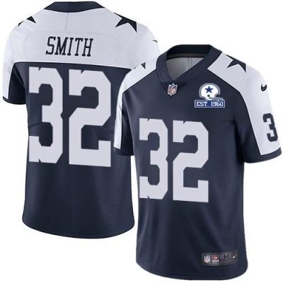 Nike Dallas Cowboys #32 Saivion Smith Navy Blue Thanksgiving Stitched With Established In 1960 Patch NFL Vapor Untouchable Limited Throwback Jersey M