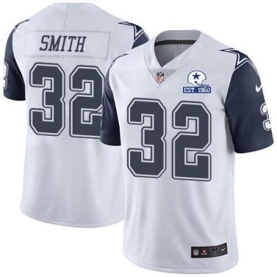 Nike Dallas Cowboys #32 Saivion Smith White Stitched With Established In 1960 Patch NFL Limited Rush Jersey