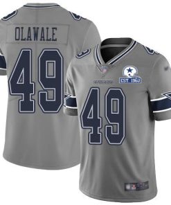 Nike Dallas Cowboys #49 Jamize Olawale Gray Stitched With Established In 1960 Patch NFL Limited Inverted Legend Jersey