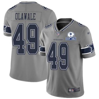 Nike Dallas Cowboys #49 Jamize Olawale Gray Stitched With Established In 1960 Patch NFL Limited Inverted Legend Jersey