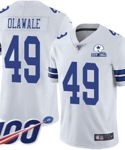 Nike Dallas Cowboys #49 Jamize Olawale White Stitched With Established In 1960 Patch NFL 100th Season Vapor Untouchable Limited Jersey