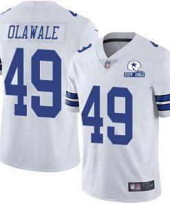 Nike Dallas Cowboys #49 Jamize Olawale White Stitched With Established In 1960 Patch NFL Vapor Untouchable Limited Jersey
