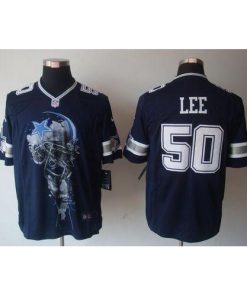 Nike Dallas Cowboys #50 Sean Lee Navy Blue Team Color Stitched NFL Helmet Tri-Blend Limited Jersey