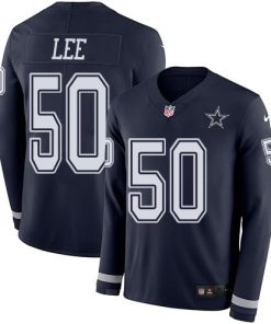 Nike Dallas Cowboys #50 Sean Lee Navy Blue Team Color Stitched NFL Limited Therma Long Sleeve Jersey