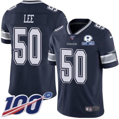 Nike Dallas Cowboys #50 Sean Lee Navy Blue Team Color Stitched With Established In 1960 Patch NFL 100th Season Vapor Untouchable Limited Jersey