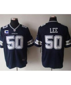Nike Dallas Cowboys #50 Sean Lee Navy Blue Team Color With C Patch Stitched NFL Game Jersey