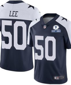 Nike Dallas Cowboys #50 Sean Lee Navy Blue Thanksgiving Stitched With Established In 1960 Patch NFL Vapor Untouchable Limited Throwback Jersey