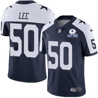 Nike Dallas Cowboys #50 Sean Lee Navy Blue Thanksgiving Stitched With Established In 1960 Patch NFL Vapor Untouchable Limited Throwback Jersey