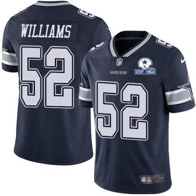 Nike Dallas Cowboys #52 Connor Williams Navy Blue Team Color Stitched With Established In 1960 Patch NFL Vapor Untouchable Limited Jersey