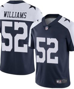 Nike Dallas Cowboys #52 Connor Williams Navy Blue Thanksgiving Stitched NFL Vapor Untouchable Limited Throwback Jersey