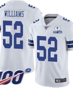 Nike Dallas Cowboys #52 Connor Williams White Stitched With Established In 1960 Patch NFL 100th Season Vapor Untouchable Limited Jersey