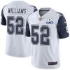 Nike Dallas Cowboys #52 Connor Williams White Stitched With Established In 1960 Patch NFL Limited Rush Jersey