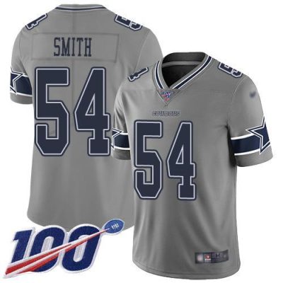 Nike Dallas Cowboys #54 Jaylon Smith Gray Stitched NFL Limited Inverted Legend 100th Season Jersey