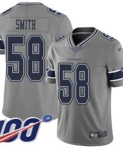 Nike Dallas Cowboys #58 Aldon Smith Gray Stitched NFL Limited Inverted Legend 100th Season Jersey
