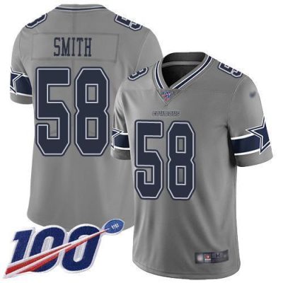 Nike Dallas Cowboys #58 Aldon Smith Gray Stitched NFL Limited Inverted Legend 100th Season Jersey