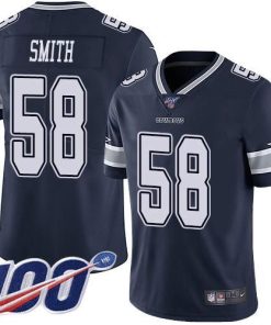 Nike Dallas Cowboys #58 Aldon Smith Navy Blue Team Color Stitched NFL 100th Season Vapor Untouchable Limited Jersey