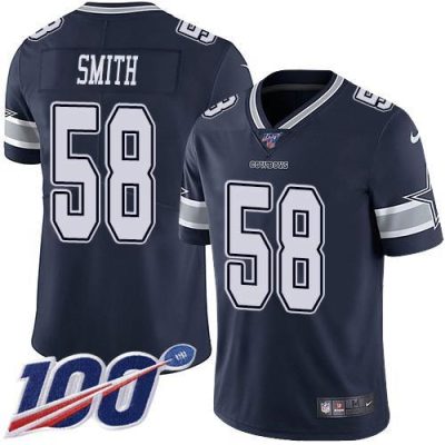 Nike Dallas Cowboys #58 Aldon Smith Navy Blue Team Color Stitched NFL 100th Season Vapor Untouchable Limited Jersey