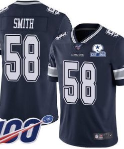 Nike Dallas Cowboys #58 Aldon Smith Navy Blue Team Color Stitched With Established In 1960 Patch NFL 100th Season Vapor Untouchable Limited Jersey Me