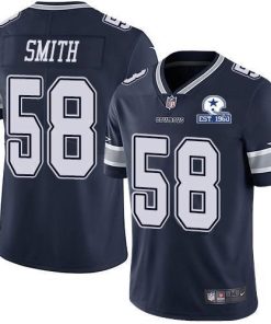 Nike Dallas Cowboys #58 Aldon Smith Navy Blue Team Color Stitched With Established In 1960 Patch NFL Vapor Untouchable Limited Jersey