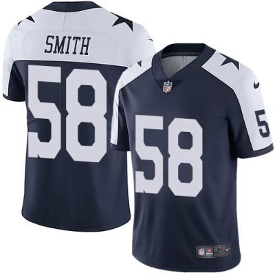Nike Dallas Cowboys #58 Aldon Smith Navy Blue Thanksgiving Stitched NFL Vapor Untouchable Limited Throwback Jersey