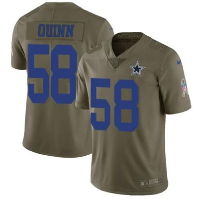 Nike Dallas Cowboys #58 Robert Quinn Olive Stitched NFL Limited 2017 Salute To Service Jersey