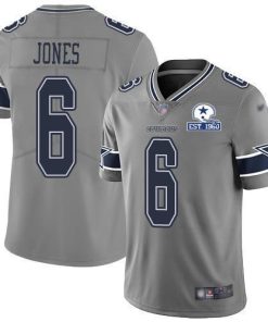 Nike Dallas Cowboys #6 Chris Jones Gray Stitched With Established In 1960 Patch NFL Limited Inverted Legend Jersey