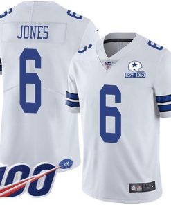 Nike Dallas Cowboys #6 Chris Jones White Stitched With Established In 1960 Patch NFL 100th Season Vapor Untouchable Limited Jersey