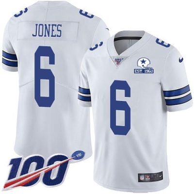 Nike Dallas Cowboys #6 Chris Jones White Stitched With Established In 1960 Patch NFL 100th Season Vapor Untouchable Limited Jersey