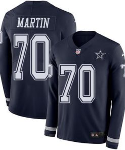 Nike Dallas Cowboys #70 Zack Martin Navy Blue Team Color Stitched NFL Limited Therma Long Sleeve Jersey
