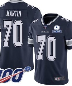 Nike Dallas Cowboys #70 Zack Martin Navy Blue Team Color Stitched With Established In 1960 Patch NFL 100th Season Vapor Untouchable Limited Jersey Me