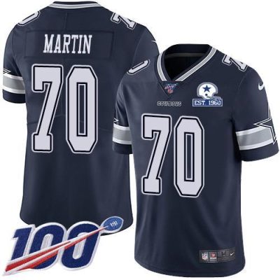 Nike Dallas Cowboys #70 Zack Martin Navy Blue Team Color Stitched With Established In 1960 Patch NFL 100th Season Vapor Untouchable Limited Jersey Me