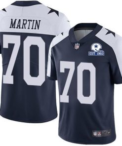 Nike Dallas Cowboys #70 Zack Martin Navy Blue Thanksgiving Stitched With Established In 1960 Patch NFL Vapor Untouchable Limited Throwback Jersey Men