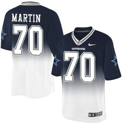 Nike Dallas Cowboys #70 Zack Martin Navy Blue/White Stitched NFL Elite Fadeaway Fashion Jersey