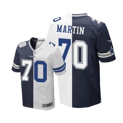 Nike Dallas Cowboys #70 Zack Martin Navy Blue/White Stitched NFL Elite Split Jersey