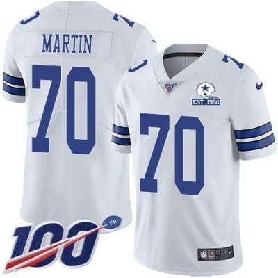 Nike Dallas Cowboys #70 Zack Martin White Stitched With Established In 1960 Patch NFL 100th Season Vapor Untouchable Limited Jersey
