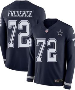 Nike Dallas Cowboys #72 Travis Frederick Navy Blue Team Color Stitched NFL Limited Therma Long Sleeve Jersey