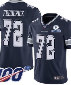 Nike Dallas Cowboys #72 Travis Frederick Navy Blue Team Color Stitched With Established In 1960 Patch NFL 100th Season Vapor Untouchable Limited Jers