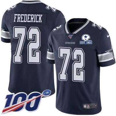 Nike Dallas Cowboys #72 Travis Frederick Navy Blue Team Color Stitched With Established In 1960 Patch NFL 100th Season Vapor Untouchable Limited Jers