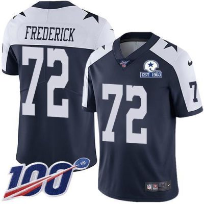 Nike Dallas Cowboys #72 Travis Frederick Navy Blue Thanksgiving Stitched With Established In 1960 Patch NFL 100th Season Vapor Untouchable Limited Th