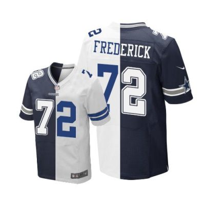 Nike Dallas Cowboys #72 Travis Frederick Navy Blue/White Stitched NFL Elite Split Jersey