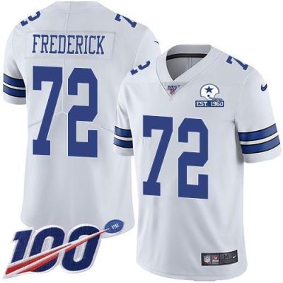 Nike Dallas Cowboys #72 Travis Frederick White Stitched With Established In 1960 Patch NFL 100th Season Vapor Untouchable Limited Jersey