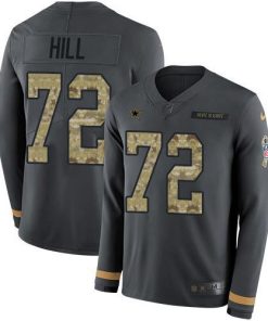 Nike Dallas Cowboys #72 Trysten Hill Anthracite Salute to Service Stitched NFL Limited Therma Long Sleeve Jersey