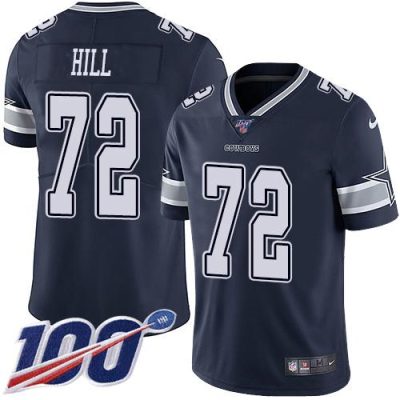 Nike Dallas Cowboys #72 Trysten Hill Navy Blue Team Color Stitched NFL 100th Season Vapor Untouchable Limited Jersey