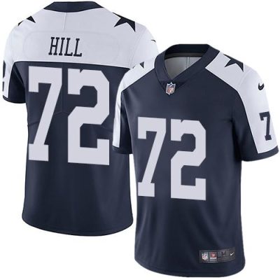 Nike Dallas Cowboys #72 Trysten Hill Navy Blue Thanksgiving Stitched NFL Vapor Untouchable Limited Throwback Jersey