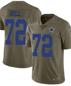 Nike Dallas Cowboys #72 Trysten Hill Olive Stitched NFL Limited 2017 Salute To Service Jersey