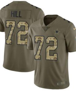 Nike Dallas Cowboys #72 Trysten Hill Olive/Camo Stitched NFL Limited 2017 Salute To Service Jersey